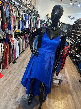 B Darlin Royal Blue Spaghetti Strap High-Low Dress